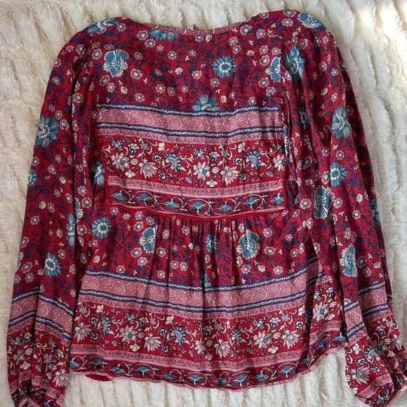 Spell Folk Town Blouse Wine - Picture 12 of 16